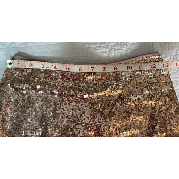 Lulus Sparkle Core Rose Gold Sequin Dazzle Maxi Skirt Formal Flare Lined Size S - Picture 5 of 14